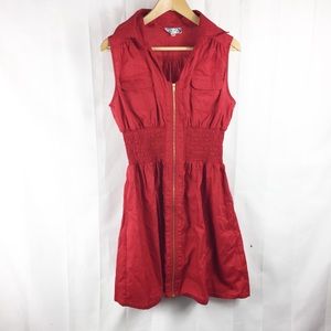 J Gee preppy midi dress w gold zipper detail